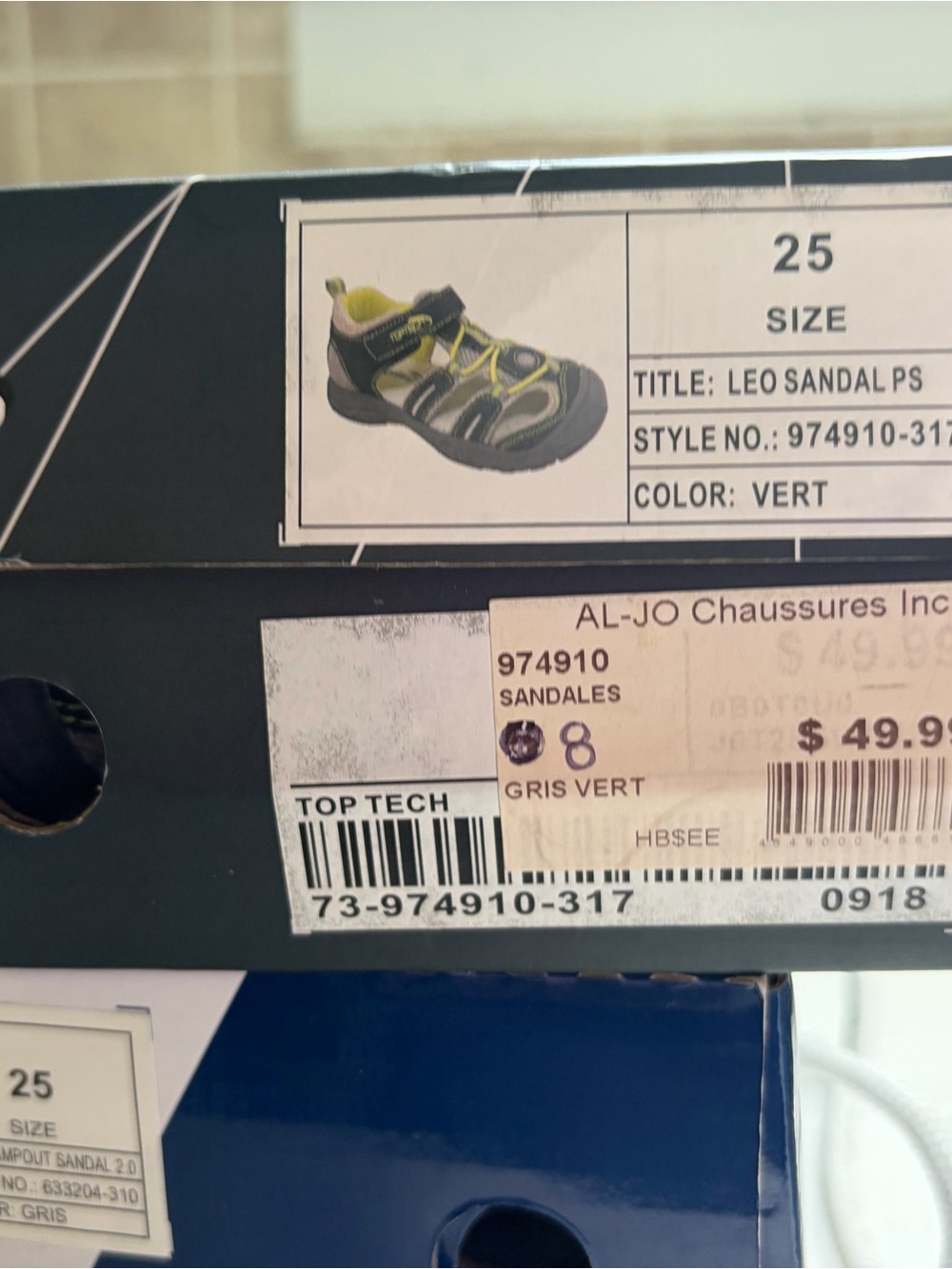 Kids' Leo Sandal PS in Grey and Green